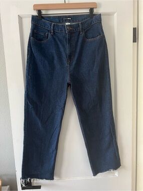 Fashion Nova Dark Blue High-Rise Straight Leg Jeans